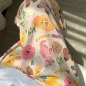 Resim Şirin Ayçiçeği Desenli Geniş Paça Pantolon - Yüksek Bel, Bol Kesim, Makinede Yıkanabilir Her Mevsime Uygun Rahat Uzun Pantolon LL256 
