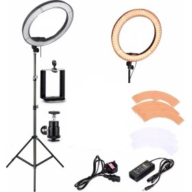 Resim Deyatech Ring Light Led 5500Kw 18İnch Makyaj Çekimleri Makeup Çekimleri Sac Çekimler Youtuber Kit 