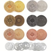 Resim 10-12 adet/takım 10mm 14mm 18mm Manyetik Düğmeler Çantalar Manyetik Otomatik Emme Toka Metal İnce Düğmeler Snap Cüzdan Düğmeleri 