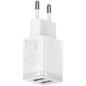 Resim Baseus Compact Dual 10.5w Beyaz Seyahat Şarjı 