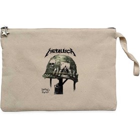 Resim Metallica Diposab e Heroes Krem Clutch Astarlı Cüzdan / El Çantası - Krem 