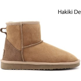 Resim Gönderi R Taba Süet Kısa Hakiki Deri Kürklü Bot Taba Süet 