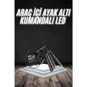 Resim Rgb Işıklı Araç Içi Aydınlatma Kumandalı 12'li LED Işık Renk Değiştirebilen 