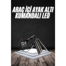Resim Rgb Işıklı Araç Içi Aydınlatma Kumandalı 12'li LED Işık Renk Değiştirebilen 