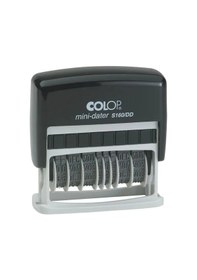 Resim Colop S160/dd Çift Tarih Kaşe Tr Siyah Kasa Mavi Keçe - 4 x 49 MM 