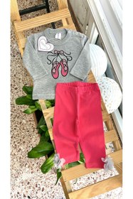 Resim happy moon Bebek Giyim Kız Bebek Ikili Takım Hediyelik Uzun Kol Tshirt Tayt Üst Alt Rahat Şık 0-3 Ay 