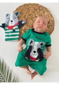 Resim Yeşil Kedi Baskılı Tulum Kukla Hediyeli Yeşil 