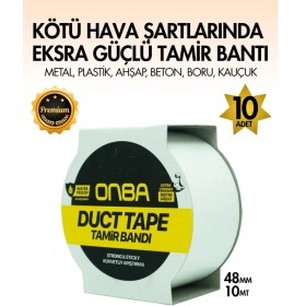 Resim Süper Güçlü Su Geçirmez Sızdırmaz Beyaz Renk Çok Amaçlı Izolasyon ve Tamir Bandı 48MM x 10M-10 Adet 