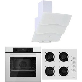 Resim Ferre Whıte Plus Serisi QBL63CB-2140B-BSPR600 3lü Cam Ankastre Set 