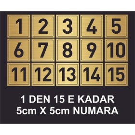 Resim sıradışıhediyem DOLAP NUMARASI MASA NUMARASI DAİRE KAPI NUMARASI METAL LEVHA 1 DEN 15 E KADAR 