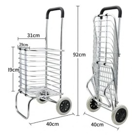 Resim Katlanabilir Taşınabilir Alışveriş ve Taşıma Arabası 