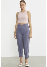 Resim Paça Büzgü Detaylı Krep Pantolon - Antrasit Antrasit 