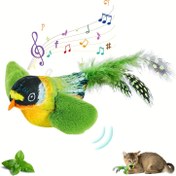 Resim 3/1pc Etkileşimli Kedi Oyuncakları Sıkıntı, Stimulation Chirping Bird Oyuncak Ses Yapma, Yapay Tüyler, Şarj Olmadan Ses Yapabilir, Melodi Chaser Oyun ve Sıkıntı Kedi Oyuncakları için Boredom, Pilsiz 