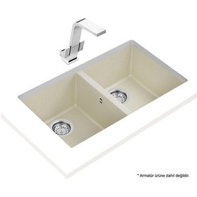 Resim Teka Square 2B 760 Tg Brıght Cream Granit Eviye. Tezgahaltı 