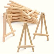 Resim 12 Adet Ayarlanabilir Mini Ahşap Easel - Tuval Sanat, El İşleri & Çizim için Üçgen Sergi Standları 