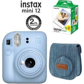 Resim Fujifilm Instax Mini 12 Fotoğraf Makinesi 20'li Film ve Jean Çantalı Hediye Seti 77 