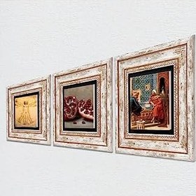 Resim Pinecone Stone Satranç Oyunu, Leonardo da Vinci Vitruvius Adamı, Nar Taş Duvar Tablosu - Çerçeveli Taş Tablo - Dekoratif Duvar Sanatı - Modern Ev ve Ofis Duvar Dekoru T3-1357 