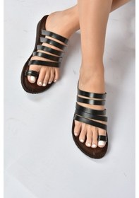 Resim Fox Shoes Siyah Hakiki Deri Kadın Sandalet K374680203 