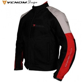 Resim Venom Dynamic Kadın 4 Mevsim Açık Gri-Kırmızı Motosiklet Montu 