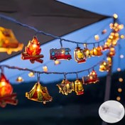 Resim 1 adet 10 led kamp ateşi ve otobüs ışık dizisi - pil ile çalışır, sıcak sarı ışıltılı, açık hava bahçesi, avlu ve festival dekorasyonu için uygun kamp ateşi atmosferi aydınlatması-kamp çadırı süslemeleri 