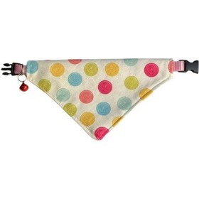 Resim Cocopet Daire Desenli Ayarlanabilir Fular Bandana Kedi Tasması 