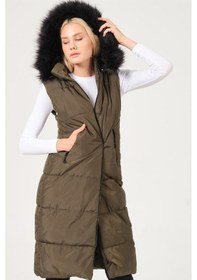 Resim Dewberry Bayan Yelek Z6741 Haki 