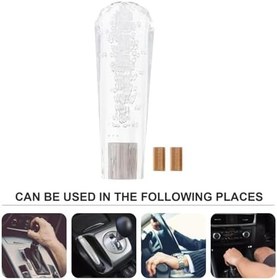 Resim Gatuida Vites Topuzu Araba Vites Kafa Manuel Kolları Dekoratif Değiştirici Kristal Topuzu Kapak Işıklı Topuzu Oto Iç Aksesuarları Otomatik Değiştirici Elmas Kolları Akrilik Kabarcık 