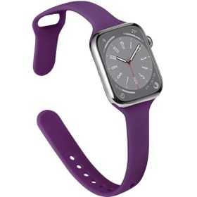 Resim iOs Uyumlu İçin İnce Kayış Saat Kayışı 44mm 40mm 38mm 42mm Ultra 49mm Silikon 12 Pruple 42mm 44mm 45mm 49mm 