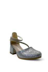 Resim Tuğba Ortopedi 773 Kız Çocuk Okul Öncesi Gümüş Simli Taşlı Topuklu Abiye Ayakkabı 