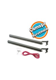 Resim Balkon Çamaşır Kurutma Askısı Askılık Alüminyum Küpeşte Askılığı Kurutmalık Bronz Kare 8x3 Cm Gri 