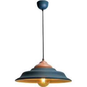 Resim Rsylight Retro Metal Dekoratif Rustik Antrasit Içi Gold Tekli Sa 