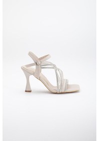 Resim Dilimler Ayakkabı Tek Bant Ve Bilek Taşlı Ten Kadın Abiye Ayakkabı-2908-ten Ten Rengi 