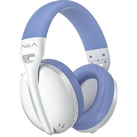Resim Aula S6 Ultra Hafif Kablosuz Bluetooth Type-C Mikrofonlu Gaming Oyuncu Kulaklığı Mavi 