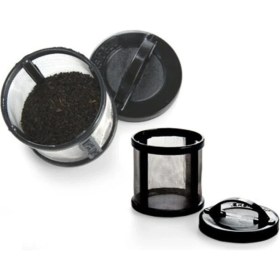 Resim Siyah Demlik Içi Silindir Çay Süzgeci 2 Li Çelik 2 