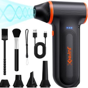 Resim Turbo Fan, Şarjlı Hava Kompresörü, 3 Güç Modu, 52m/s Güçlü Üfleme, Bilgisayar - Araba - Klavye Temizliği için Güçlü Toz Üfleyici 