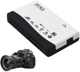 Resim USB 2.0 Kart Okuyucu,USB 2.0 Çoklu Kart Okuyucu | 6'sı 1 Arada Tasarımlı USB Kart Okuyucu - Kamera İçin Yüksek Hızlı Kart Okuyucu, Önizleme ve Paylaşma, Bilgisayarlar İçin Tak ve Çalıştır 