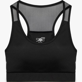 Resim Koton Tül Detaylı U Yaka Slim Fit Sporcu Sütyeni Siyah 5sak30066nk Siyah 