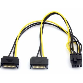 Resim Alfais 4327 2X Sata To 8 Pin (6+2) Pci-E Express Güç Molex Power Kablosu Çevirici Dönüştürüc 