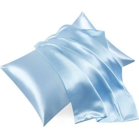 Resim Büro Ev Ofis Hediyesi İçin 2adet 50x70cm Açık Mavi Mikro Saten Yastık Kılıfı Seti Diğer 