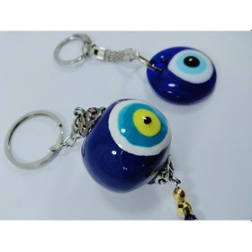 Resim Ikili Nazar Boncuklu Anahtarlık Seti El Yapımı Hediyelik Eşya 