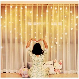 Resim gaman Sevgililer Günü ve Yılbaşı Organizasyonu İçin Eşsiz Görünümüyle Kalp Şeklinde Perde Led Günışığı 