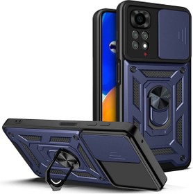 Resim Fibaks Redmi Note 11 Pro & 12 Pro 4g Kılıf Kamera Korumalı Sürgülü Yüzüklü Armor Military Tank 