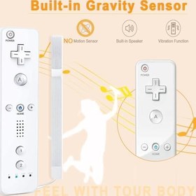Resim MOICUCU Wii Remote Controller Motion Plus olmadan, kablosuz Wii uzaktan kumanda, Wii Controller uzaktan kumanda, Nunchuck ile, silikon kılıflı, Wii Controller için el kayışı 