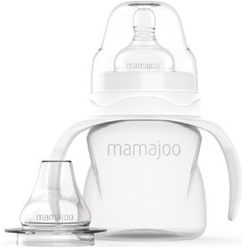 Resim Mamajoo Kulplu Antikolik Alıştırma Biberonu 160 ml 6 Ay+ | Orta Akışlı, 2-in-1 
