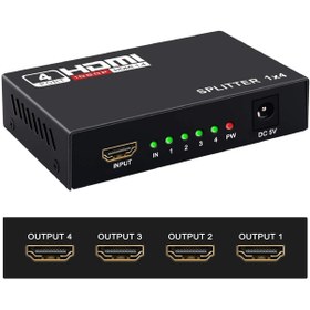 Resim aogo 4 Port Hdmi Çoğaltıcı Hdmı Splitter 1 Giriş 4 Çıkış Hdmi Çoklayıcı 4 Ekran Full Ultra Hd 1080p 