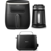 Resim Çoklu Set: 1 kg Airfry, 5.6 Litre Fritöz, Kahve ve Ekmek Kızartma Makinesi 