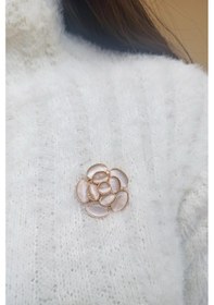 Resim Kadın Özel Tasarım Çiçek Figürlü Broş Çok Renkli 