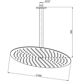 Resim Gpd Ankastre Duş Başlığı Oval Slim Metal Ø40 cm Siyah ADS24-S 