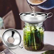 Resim Geniş Ağızlı Paslanmaz Çelik Huni, Geniş ve Normal Kavanozlar için, Sıvıları, Güç Reçellerini, Tahılları, Islak ve Kuru Aktarmak için, Temizlemesi Kolay (Küçük ve Büyük) 