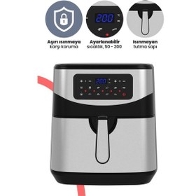 Resim GoldMaster Grandchef 9.2 Litre Dokunmatik Airfryer Yağsız Sıcak Hava Fritözü 